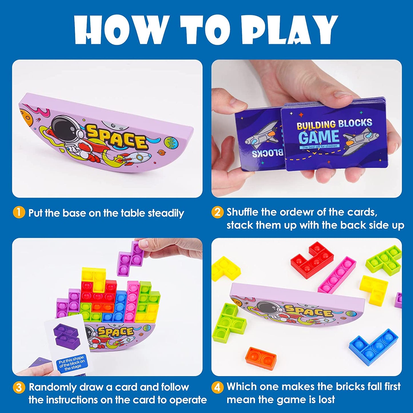 Pop Bubble Fidget Sensory Toy Silicone 3D Building Block Jigsaw Puzzle Game Toy