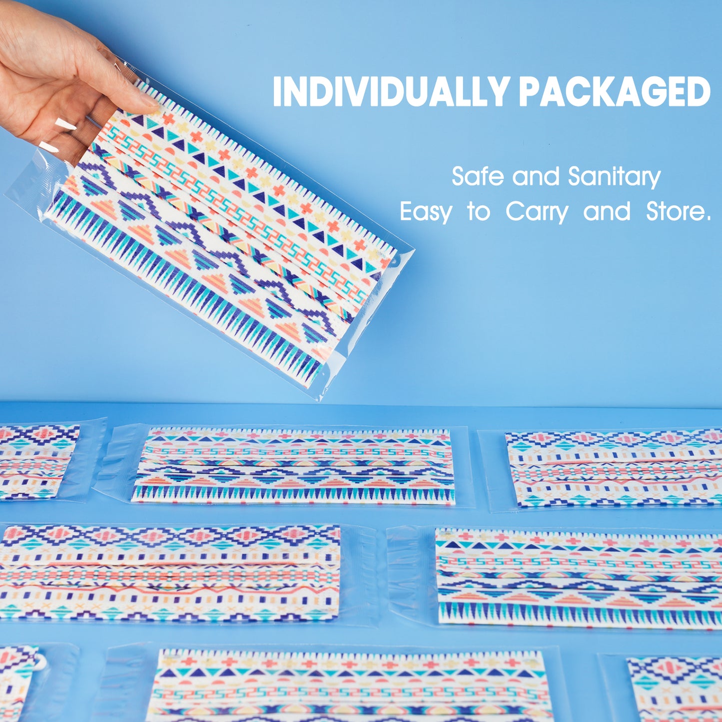 60PCS Disposable Fashion Protective Native American Indian Tribal Symbol Aztec