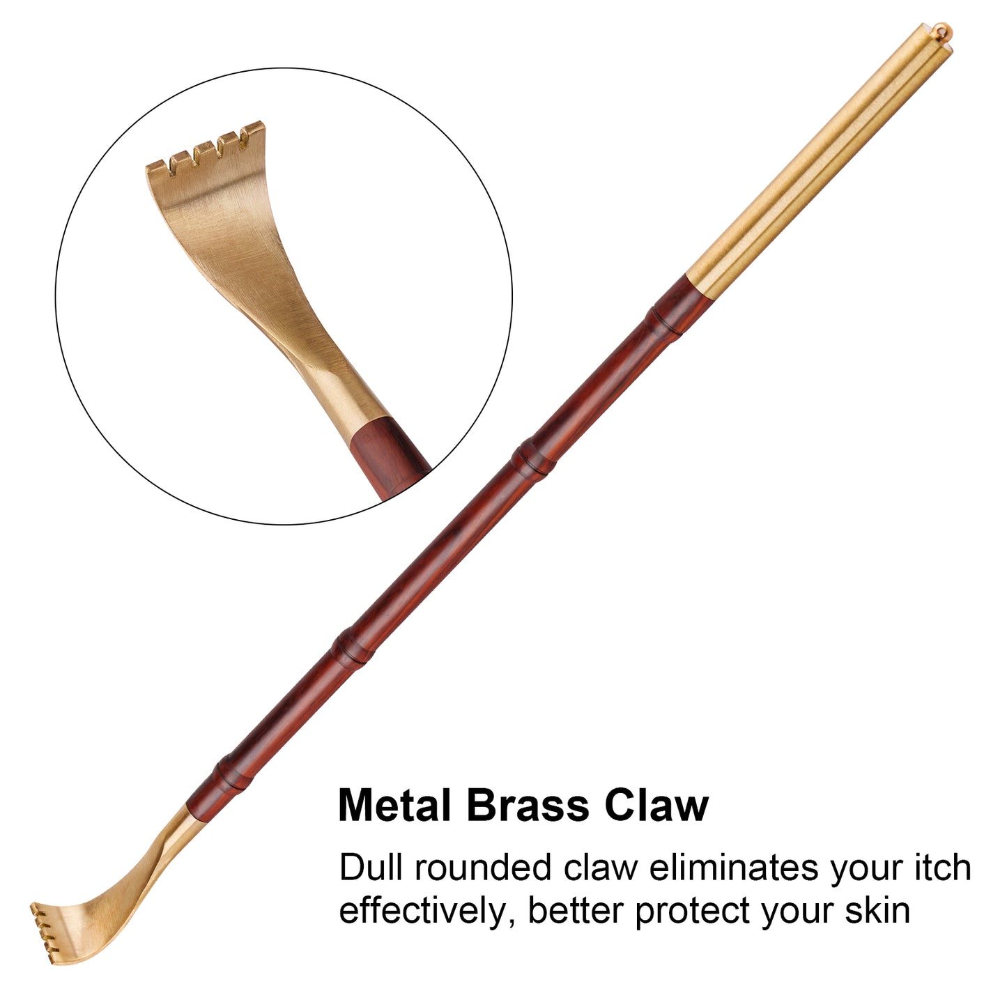 Claw Back Scratcher 18.3" Long Natural Wood Traditional Body Relaxation Massager