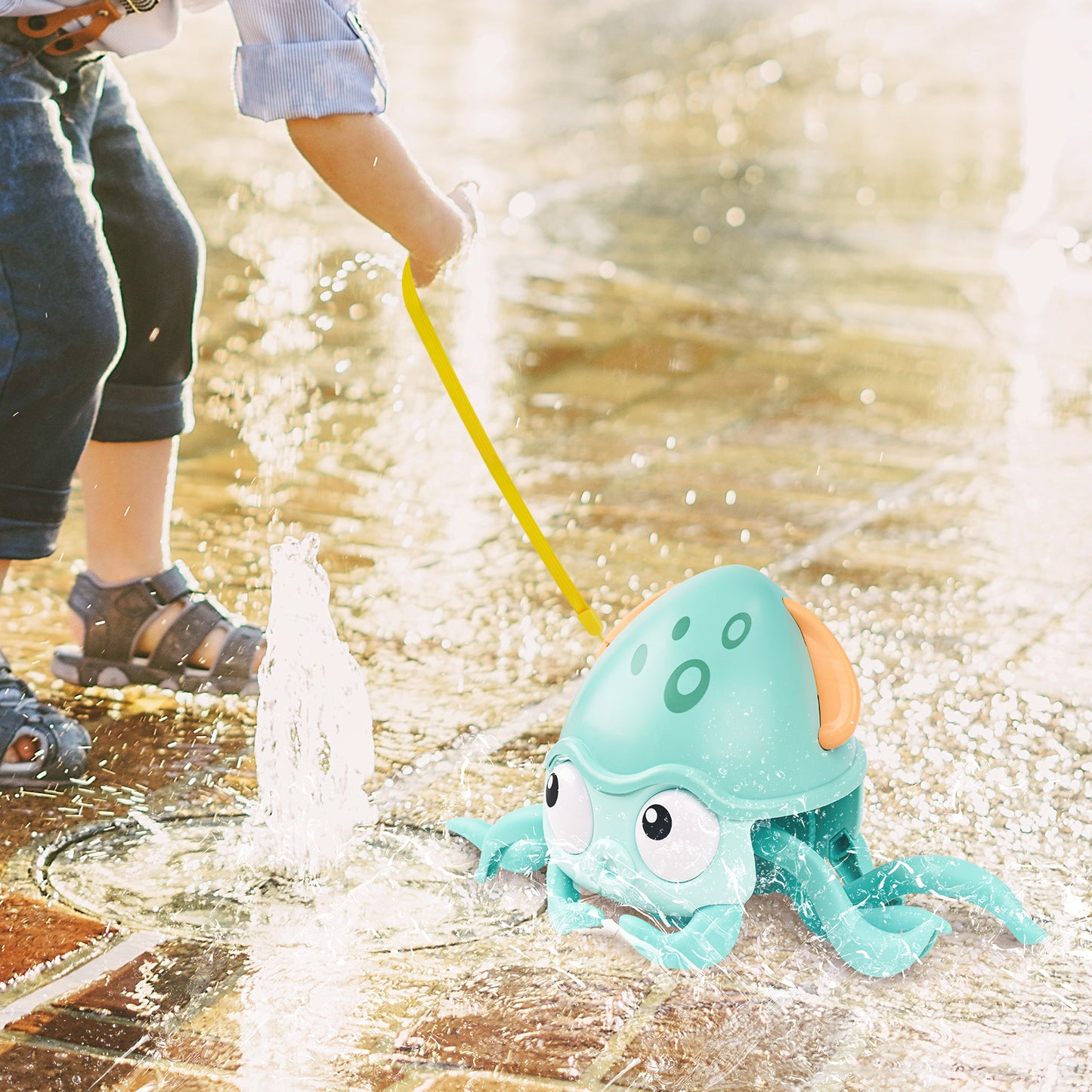 Amphibious Crawling Octopus Windup Bath Toy Kawaii Cartoon Walking Octopus wit