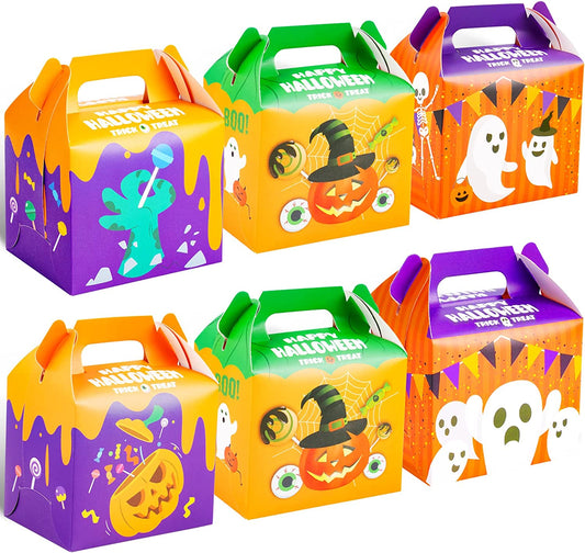 36PCS Halloween Favor Candy Boxes Cute Paper Pumpkin Skeleton Ghost Zombie Party