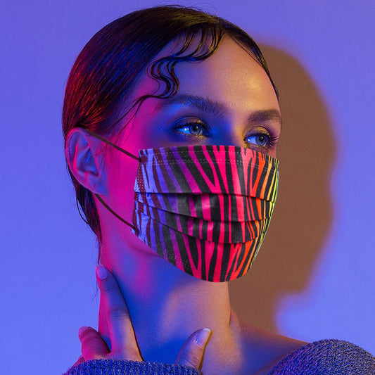 Adult Zebra Stripe Disposable 60 Pcs Unisex Gradient Rainbow Color Individual