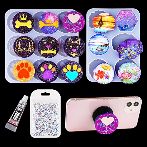 Epoxy Resin DIY Casting Silicone Mold Kit 15 Round/Irregular Animal Pattern De