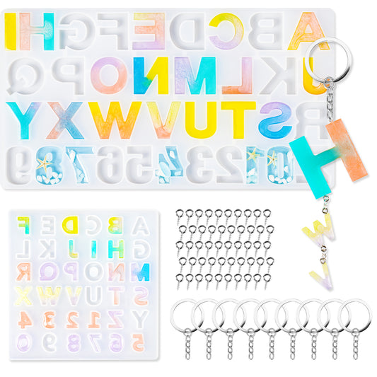 Epoxy Resin Silicone Molds DIY Casting 3D Backward Number Alphabet Reversed Le