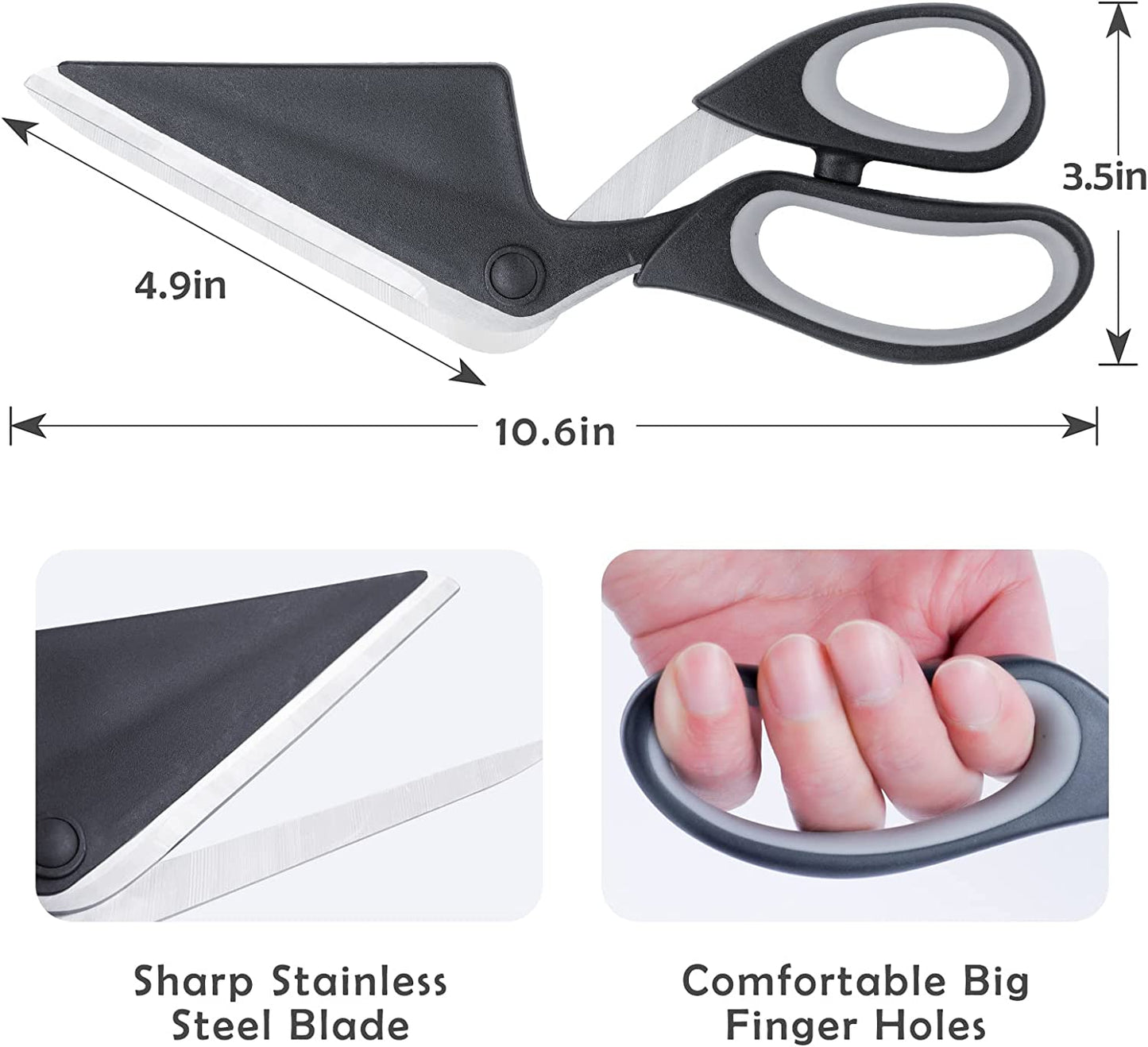 Pizza Scissors Cutter Builtin Spatula 2-In-1 Multiuse Detachable Stainless-Steel