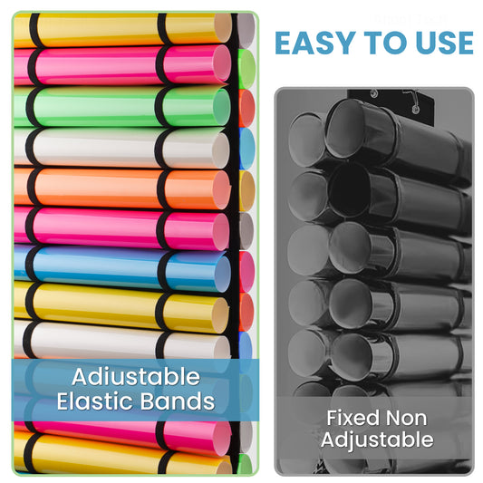 Vinyl Roll Holder 2 Pack, Vinyl Storage Organizer with 48-Compartment Double-S