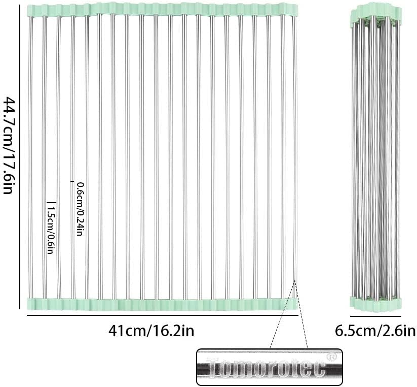 Roll Up Foldable Dish Drying Rack 17.7x 15.5 Rollable Dish Rack Multipurpose