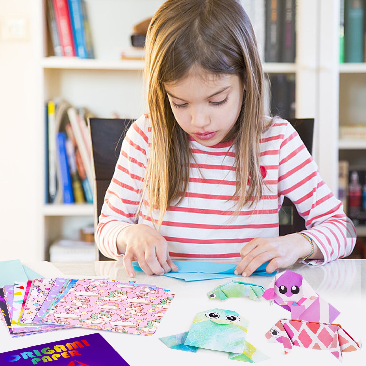 Origami Paper Kit 150 Sheets Double-Sided 6x6 inch, 18 Beautiful Designs, 36 P