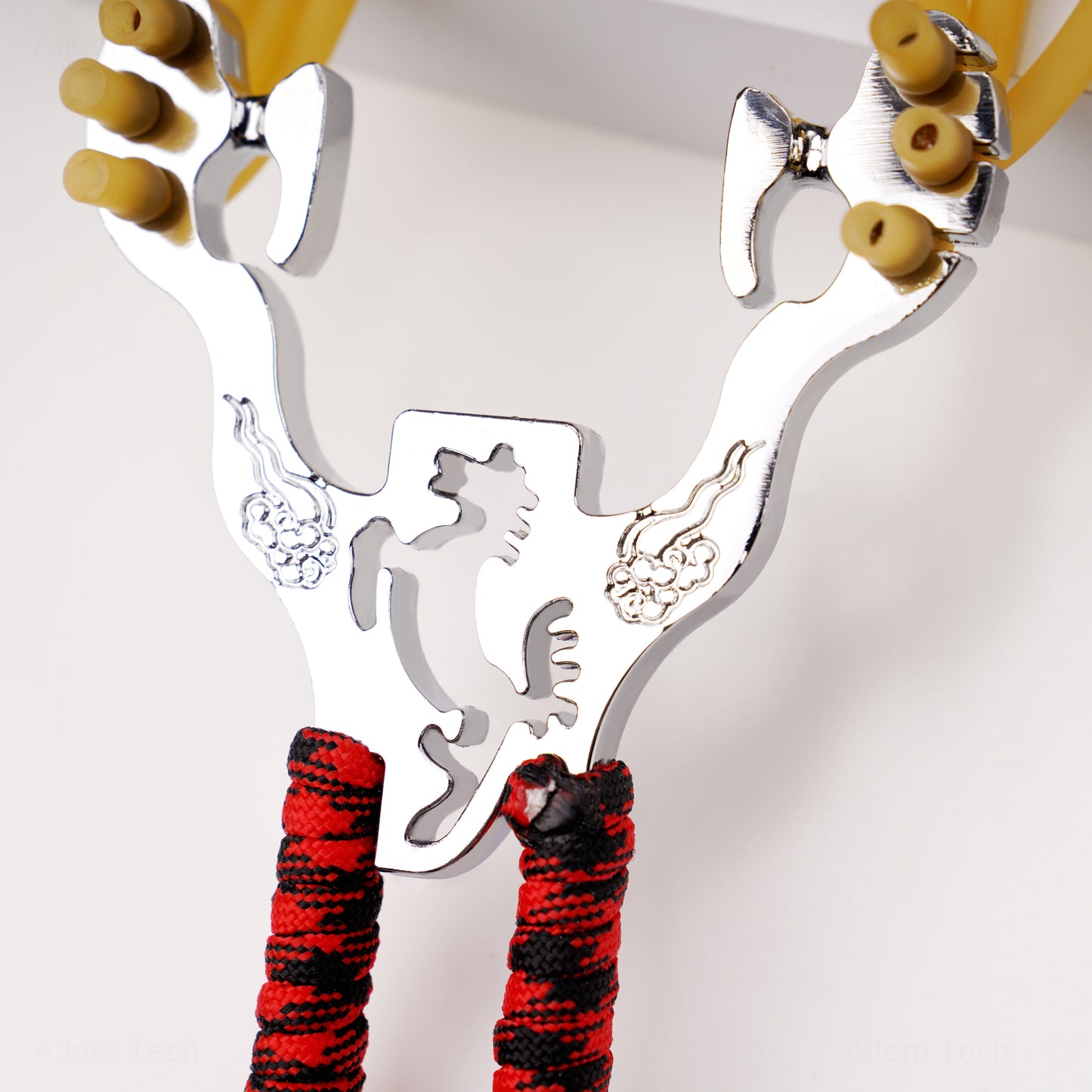 Stainless Steel Hunting Catapult Game Slingshot Toy Kit, Small Metal Handle En