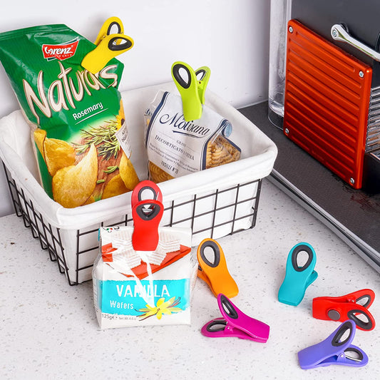 Bag Clips with Magnet 14PCS 7 Assorted Bright Colors Refrigerator Magnetic Clips
