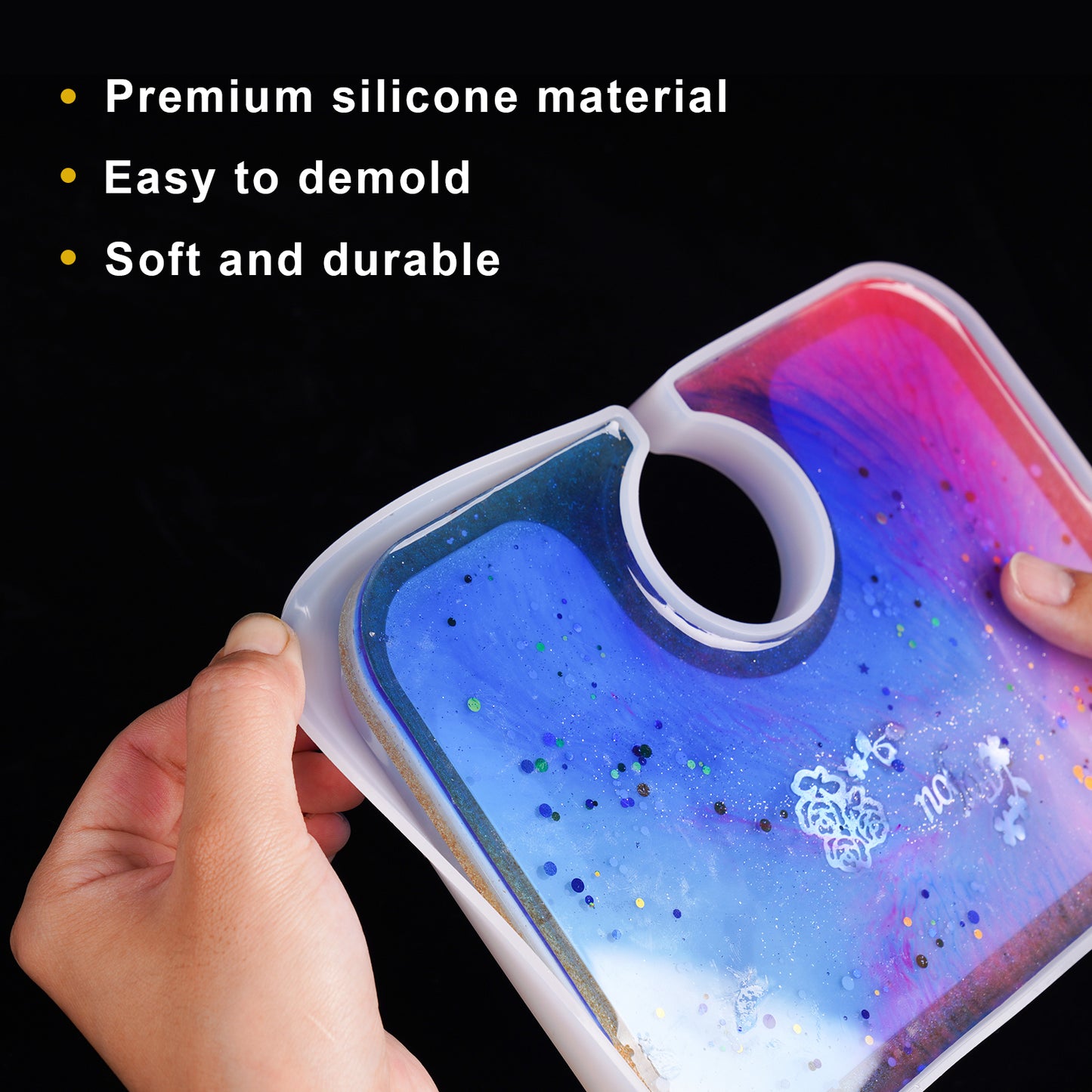 Serving Tray Epoxy Resin Silicone Mold Kit, Breakfast Tray with Edges and Cup