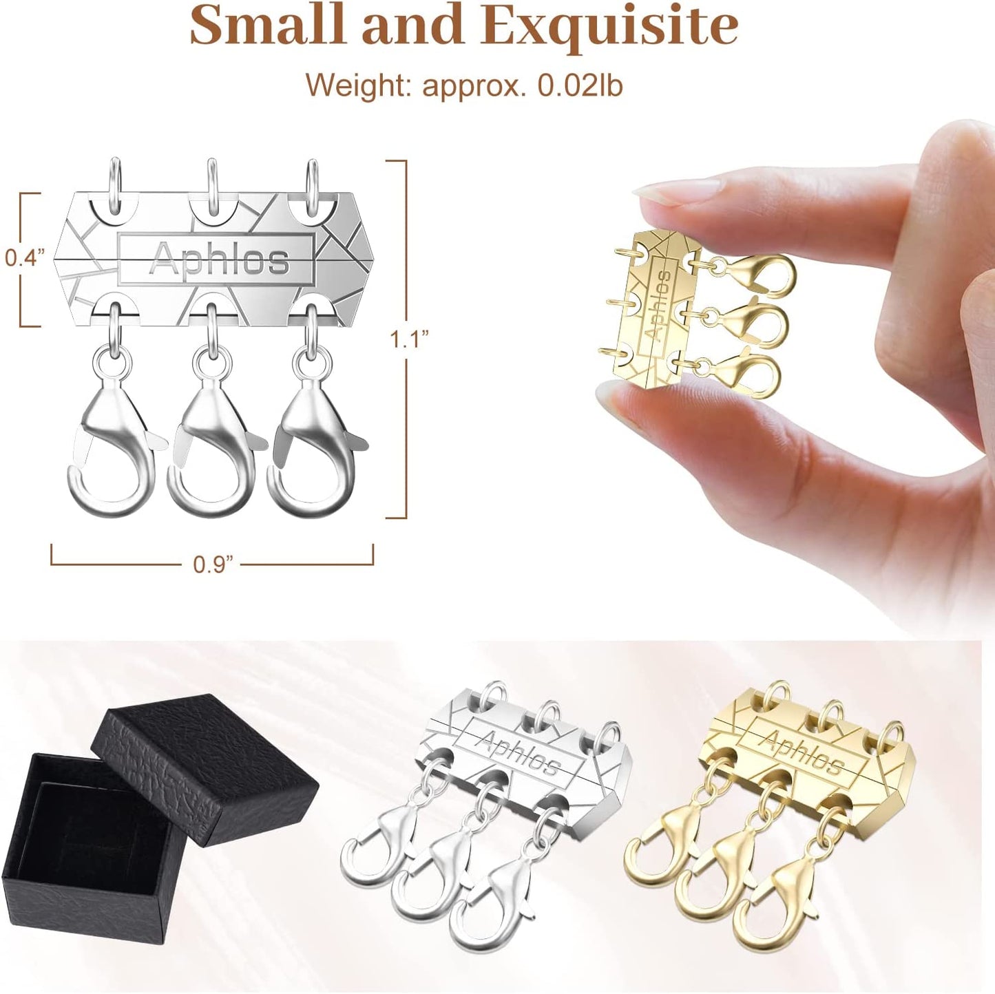 Necklace Layering Clasps 18K Gold+Silver Layered Necklace Clasp Multiple Strands