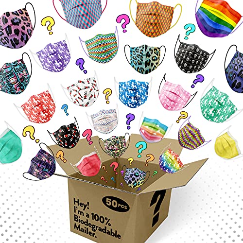 50PCS Adult Disposable Fun Random Print Variety Value Pack Mixed Colors