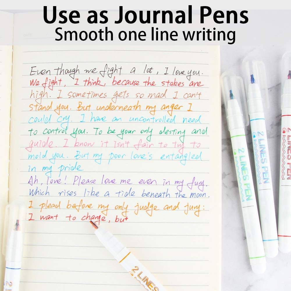 3-D Two Line Drawing Pens, Draw Two Lines Simultaneously with Double Line Mark