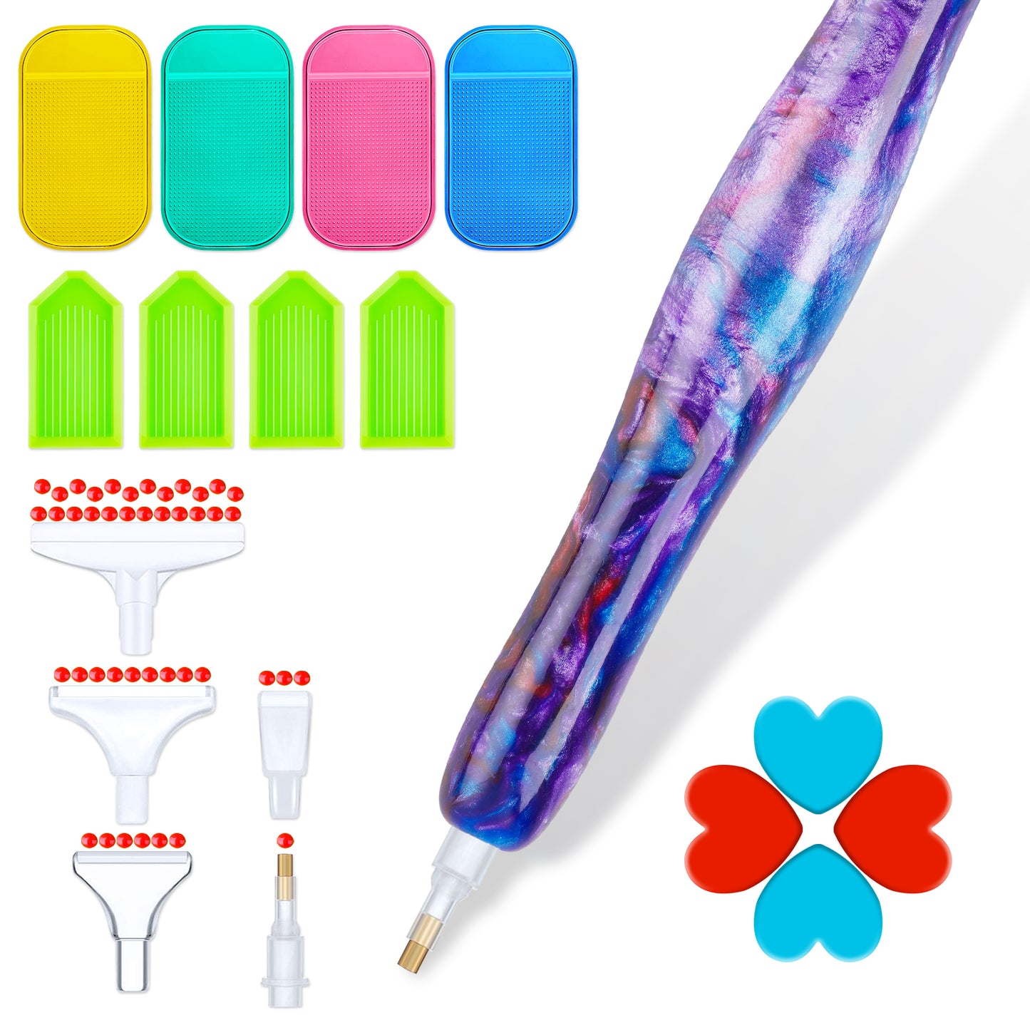 Diamond Painting Pen Kit, Handmade Resin 5D DIY Diamond Drill Pen with Multi I