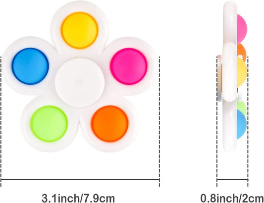 2PCS Bubble Fidget Spinner, Fidget Pack 2-in-1 Multicolor Push Pop Sensory Han