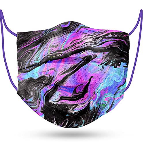 50PCS Purple/Black Tie-Dye Adults Disposable s Individually Wrapped