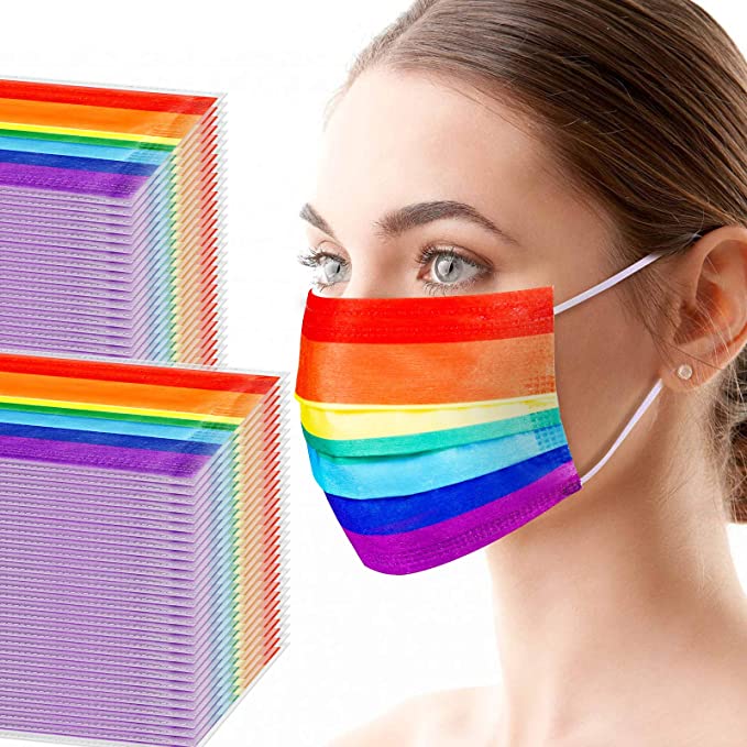 60PCS Disposable Adult Unisex Rainbow Colors Individually Packaged Light Soft