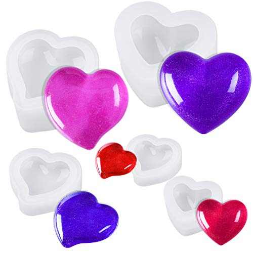 Valentine's Day Epoxy Resin 3D Heart Shape DIY Casting Art Craft Soft Silicone