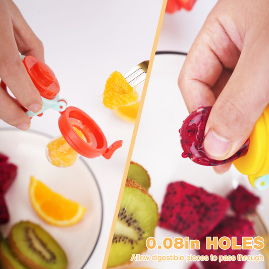 2-Pack Baby Fresh Fruit Food Feeder Nibbler Pacifier, Massaging Teether Traini