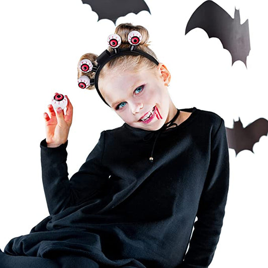 Halloween Party Scary Eyeballs LED Flashing Headband 2PCS Light Up Hoop Horror
