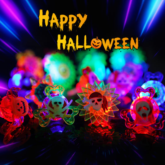 Fidget LED Light Spinner Ring 20PCS 5 Colors 10 Shapes Glow-In-The-Dark Flashing