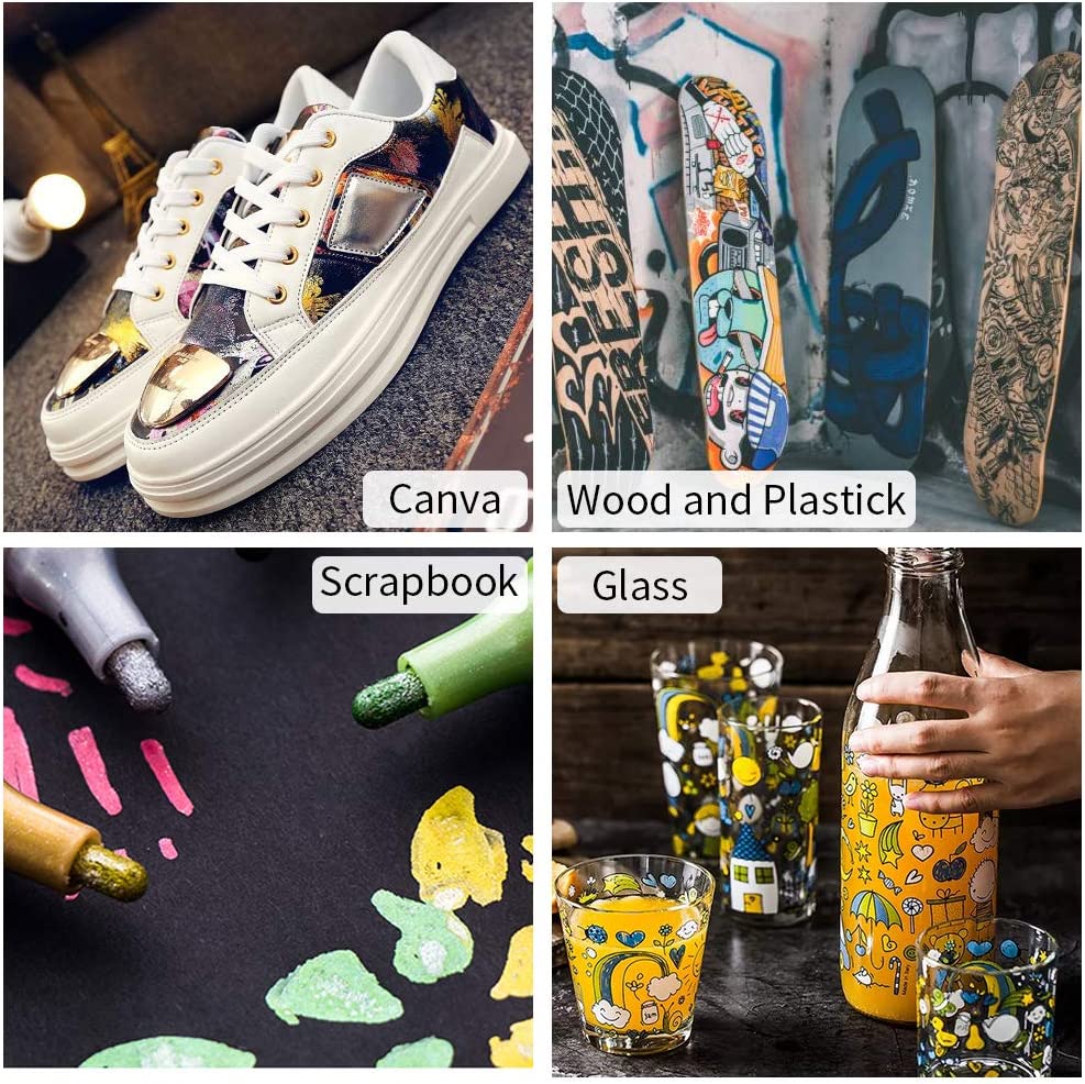 Permanent Paint Markers on Almost Anything Never Fade 12 Colors Strong Covering