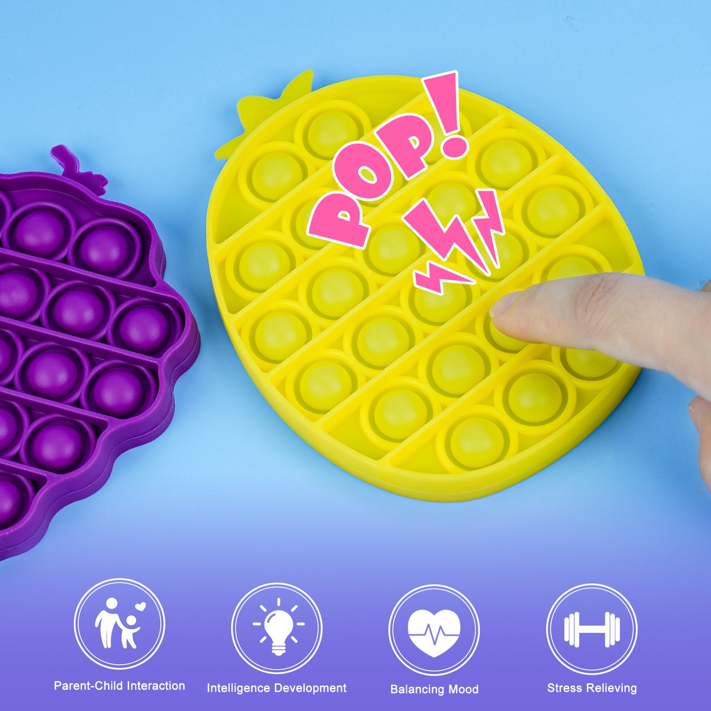 2PCS Push Pop Bubble Fidget Sensory Toys, Fidget Toys for Special Needs Stress