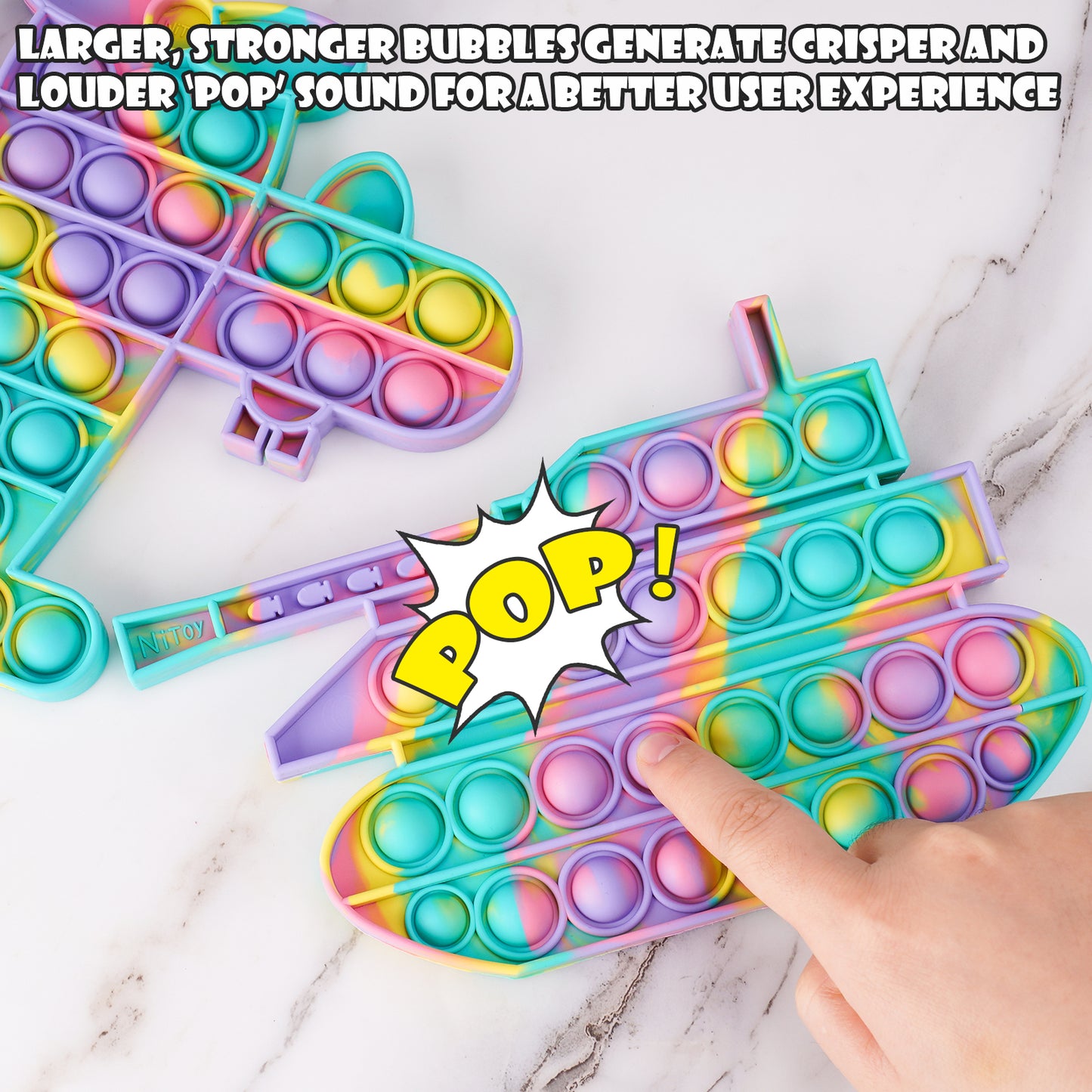 2PCS Pop Bubble Silicone Sensory Fidget Toy Pack, Squeeze Toy Stress Reduce An
