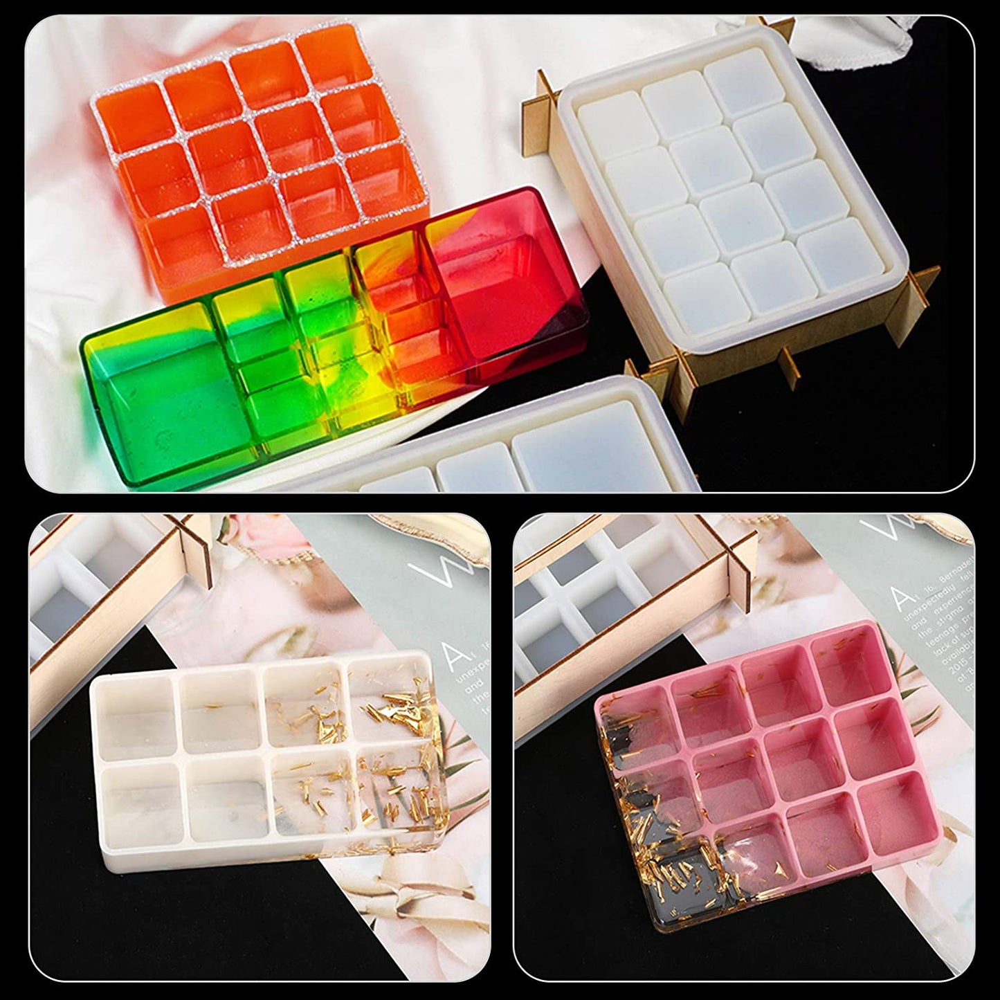Multipurpose Jewelry Organizer Resin Casting Soft Silicone Molds + Support Stand