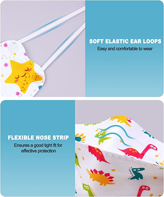 50PCS Kids Disposable Fish Shape Kawaii Dinosaur Aircraft Stars Unicorn Happy