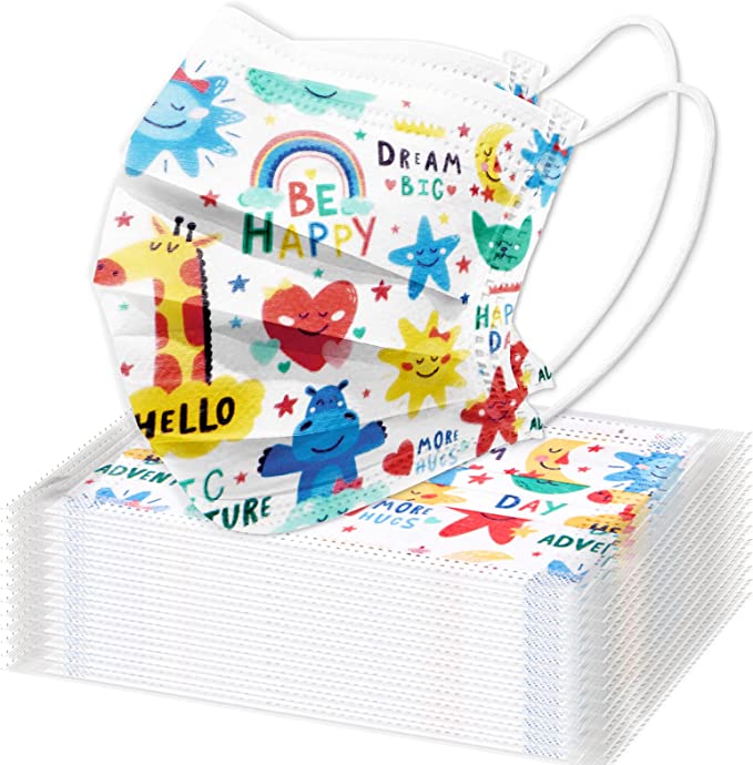 50PCS Kid Cartoon Individually Wrapped Disposable Bulk Pack Colorful Breathable