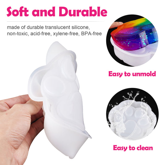 Cat Paw Ashtray/Coaster Epoxy Resin Casting Double-Side Silicone Mold DIY Kit