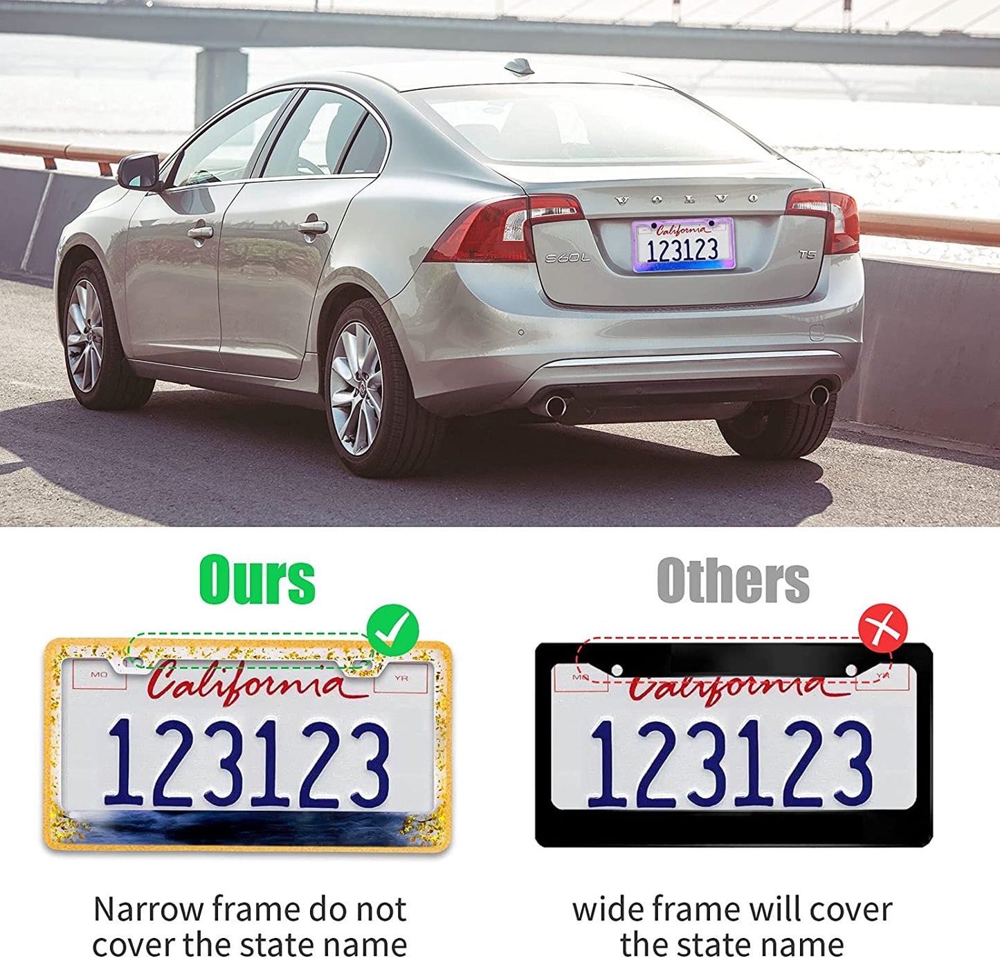 NiArt Car License Plate Frame Resin Casting Mold + Screw Accessories + Glitters
