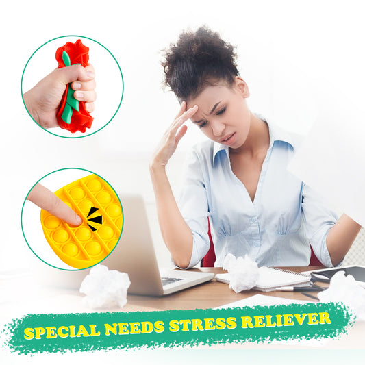 Fidget Pack 2-Pack Push Pop Bubble Fidget Sensory Toys for Stress Anxiety Reli