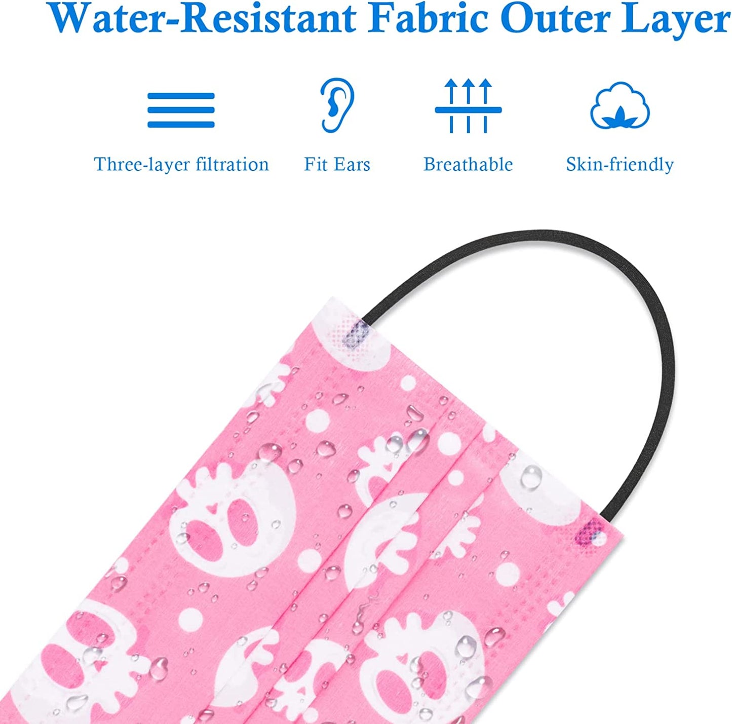 50PCS Skull Print Disposable s Adorable Unisex Design Individually