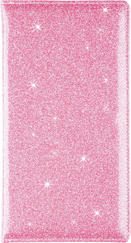 Glitter Checkbook Cover PU Leather RFID Blocking Check Book Wallet Protective