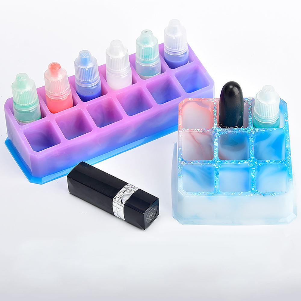 DIY Silicone Epoxy Resin Mold 2-Sizes Multi-Slot Organizers Casting Molds for