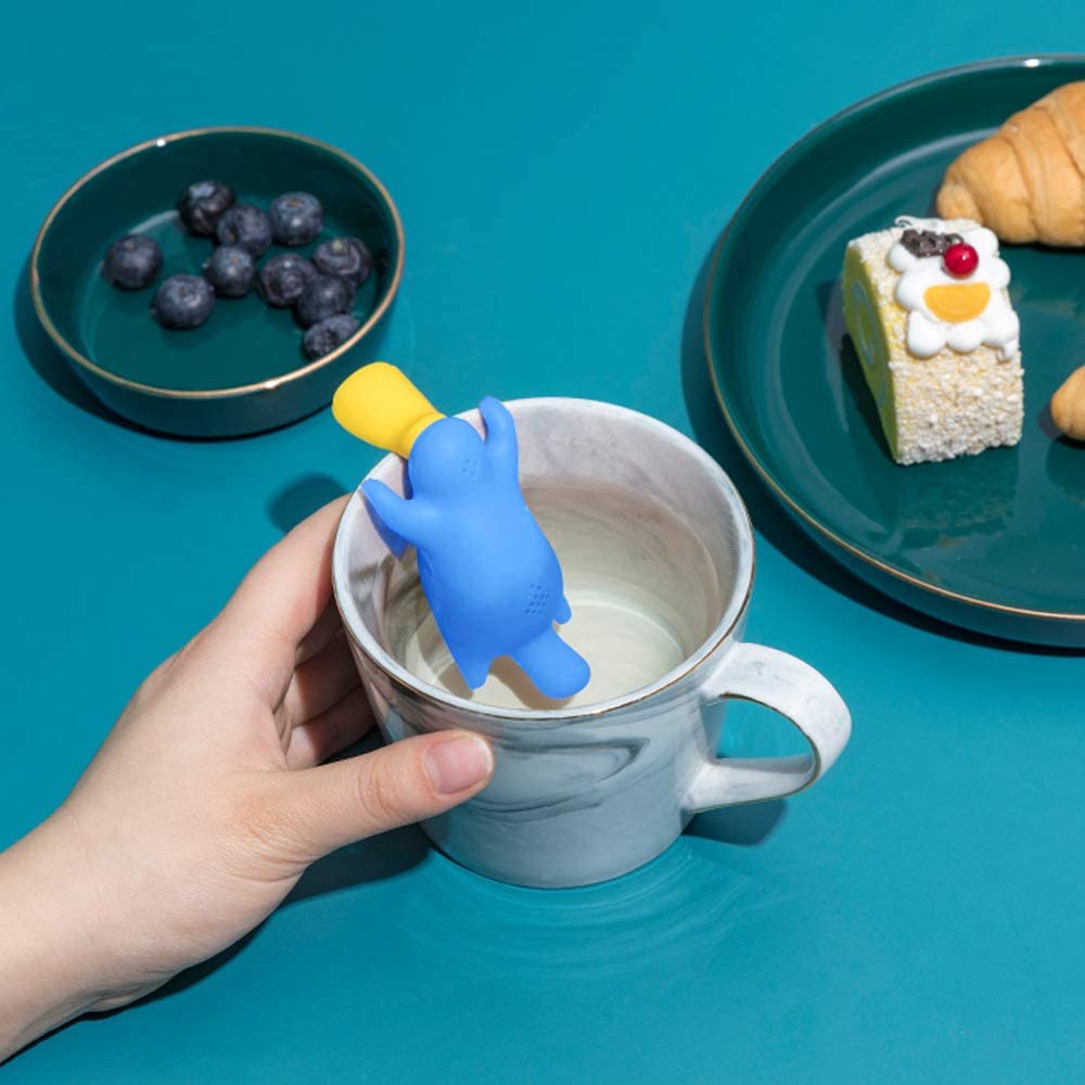 Silicone Tea Infuser Set for Loose Tea Cute Animal Tea Strainer Duckbill 3-Pack