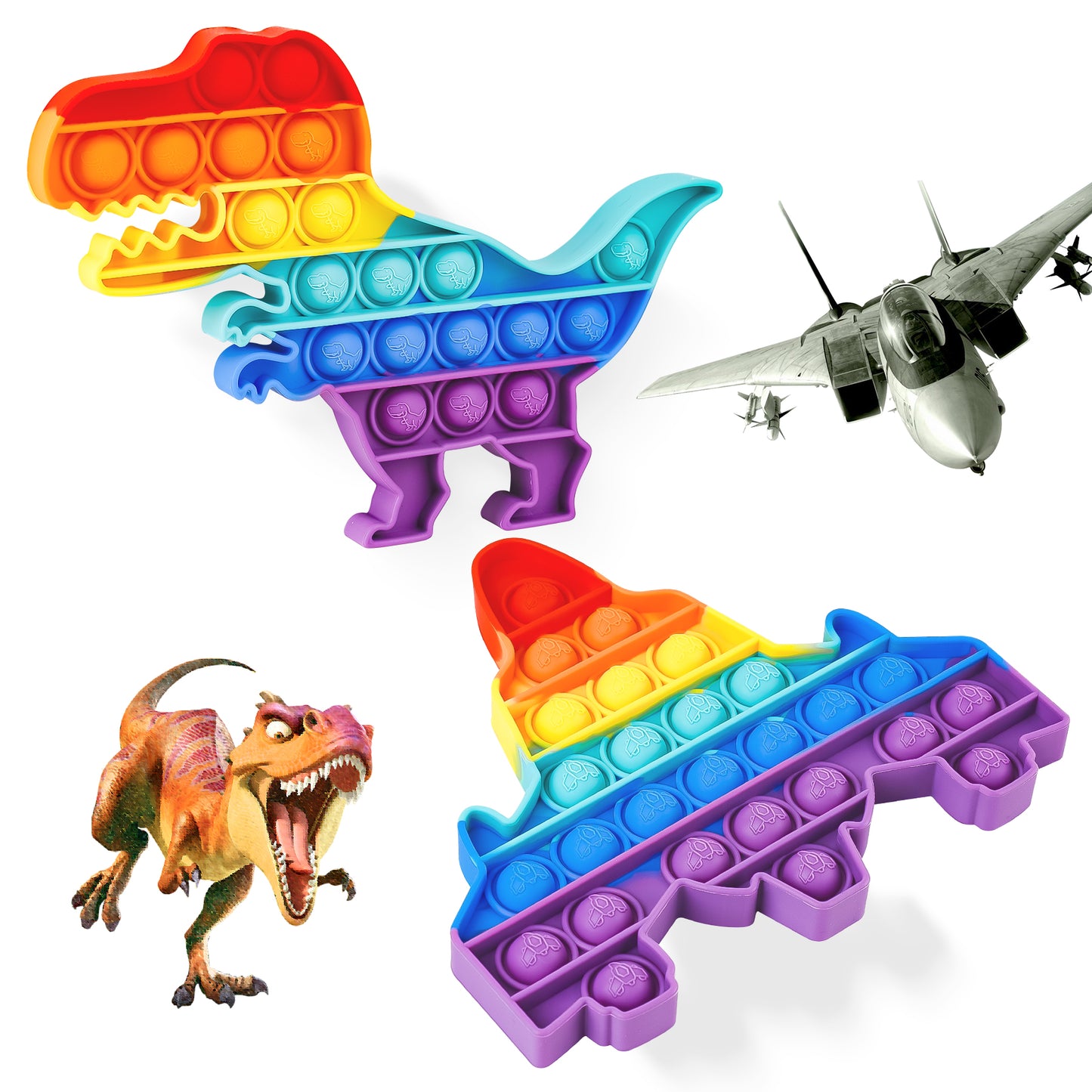 Fidget Pack 2PCS Push Pop Bubble Fidget Sensory Fidget Toys for Stress Relief