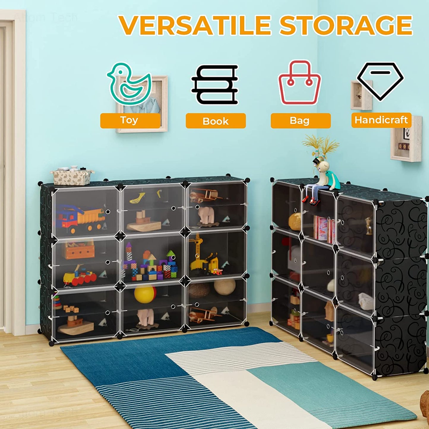 Shoe Rack Organizer w/ Doors 6-Tier Shoe Storage Cabinet 72 Pairs Closet Shelves