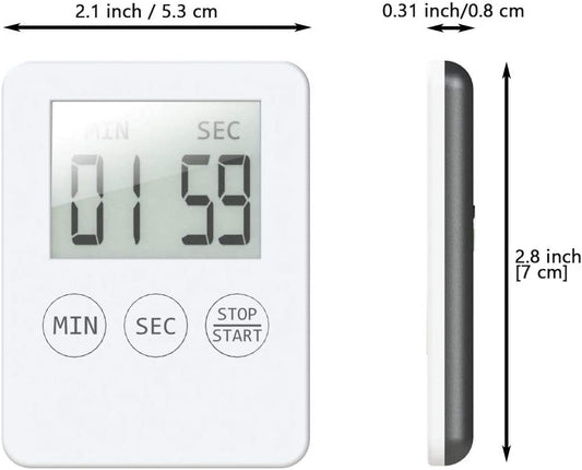 Ultra Slim Kitchen Timer, Thin Small Digital Mini Cooking Timer with Alarm