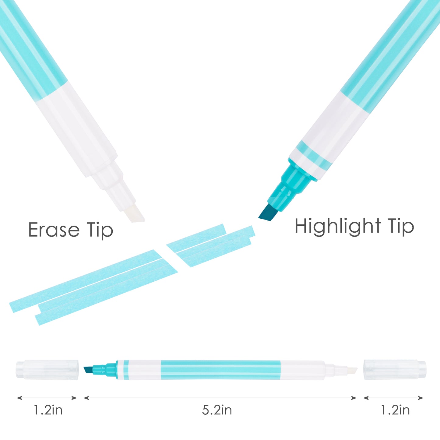 NiOffice Erasable Highlighters Dual Chisel Tip 12 Colors - STA3401
