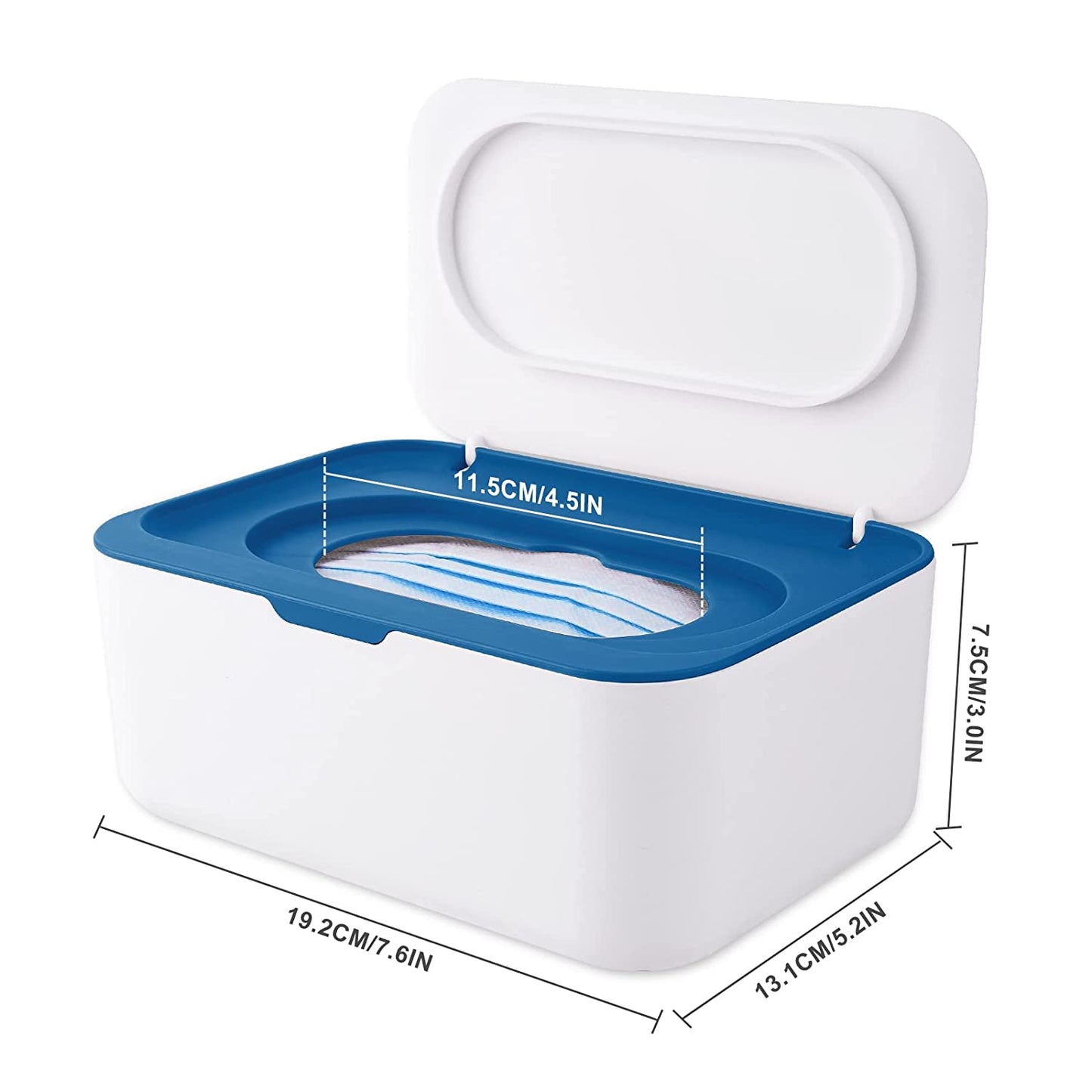 Sealed Wet Wipe Dispenser with Lid Large Capacity Baby Wipe Storage Box (Blue)