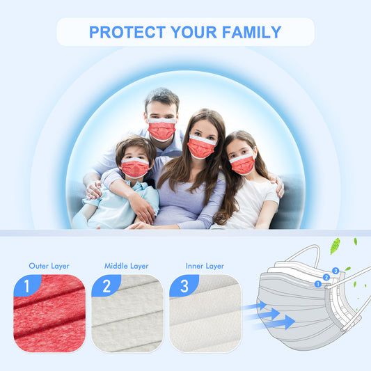 70PCS Adult Size Disposable Protective 3-Layer Individually Packaged, Soft Elas