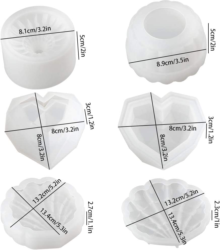 DIY Silicone Resin Mold Jewelry Organizer Containers Lids Pen Candle Soap Holder
