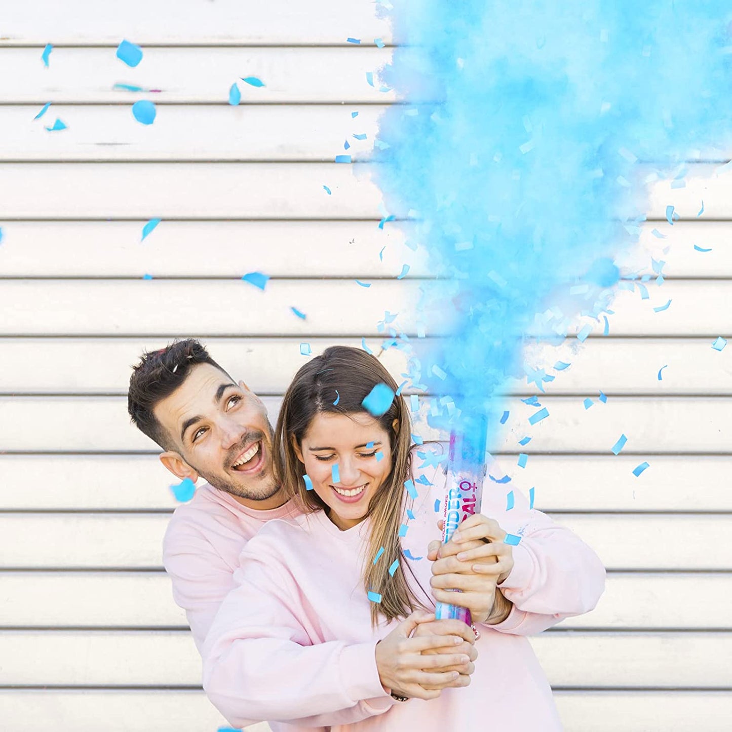 6PCS Boy or Girl Baby Gender Reveal Confetti Powder Cannon Popper 3 Pink+3 Blue