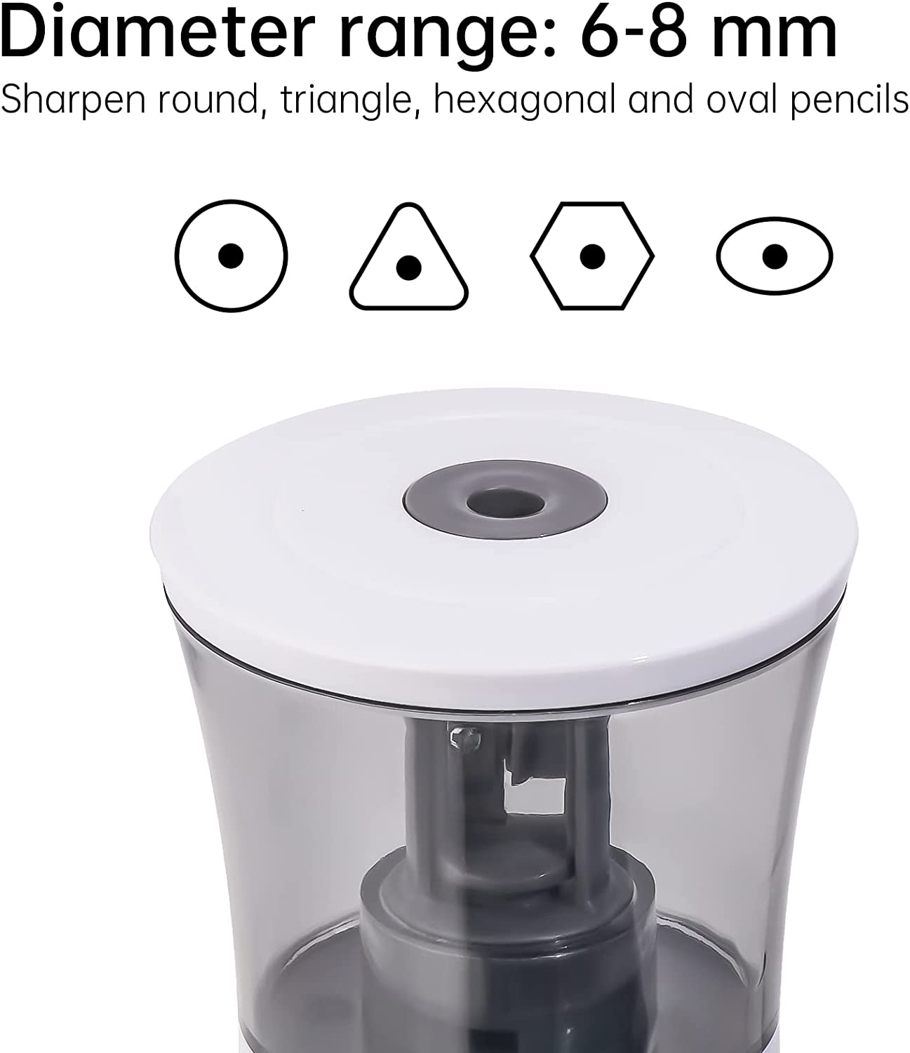 Electric Pencil Sharpener USB & Battery-Operated Pencil Sharpener 6-8mm Pencils