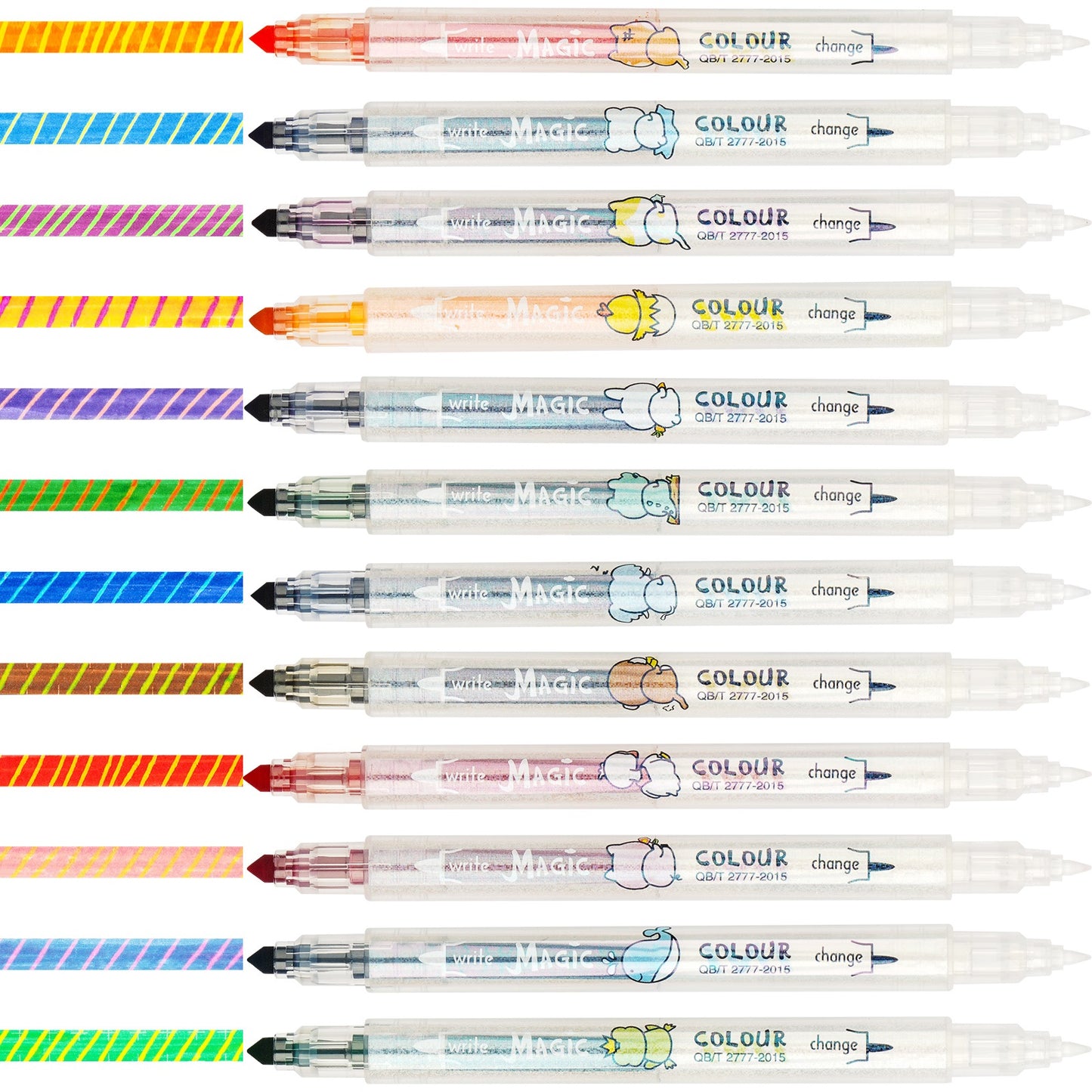12-Pack Color Changing Marker Set Dual Tip Highlighter Assorted Colors Magic Pen