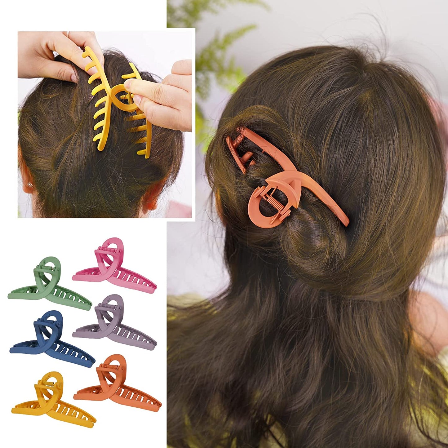 Hair Claw Clips 2 Style Banana Hair Cutout Claw Clip 12-Pack Non-Slip Hair Clamp